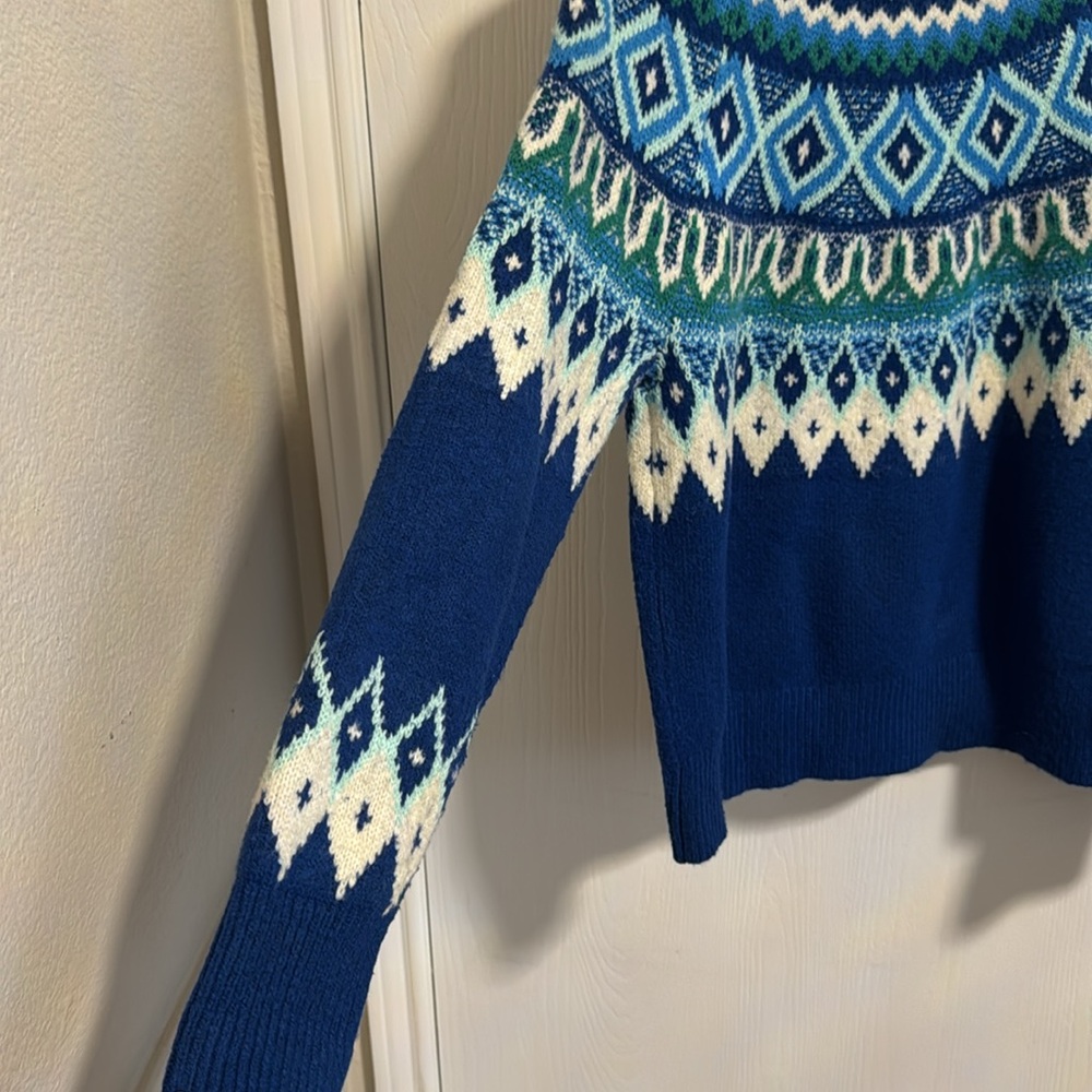 St. John’s Bay Women’s Medium Sweater Long Sleeve Geometric Knit Warm Winter Ski - Picture 9 of 11
